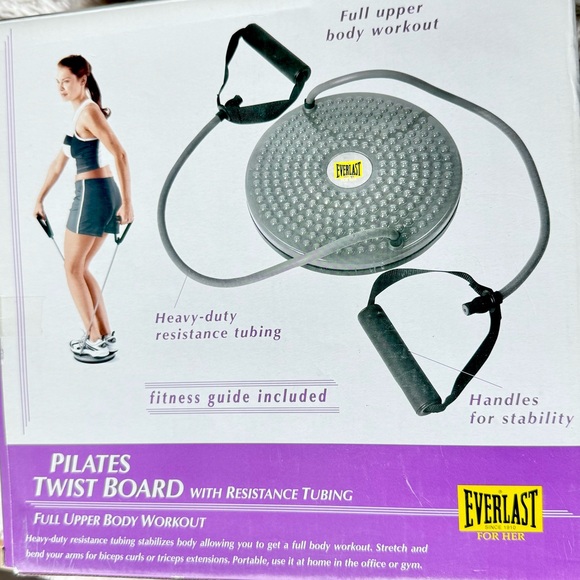 EVERLAST Pilates Twist Board with Resistance Tubing Full Upper Body Workout - Picture 3 of 9
